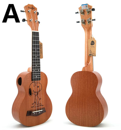 21 Inch Ukulele Soprano 4 Strings Mini Guitar 15 Frets Hawaii Ukelele Closed Knob Uku Wholesale Dropshipping