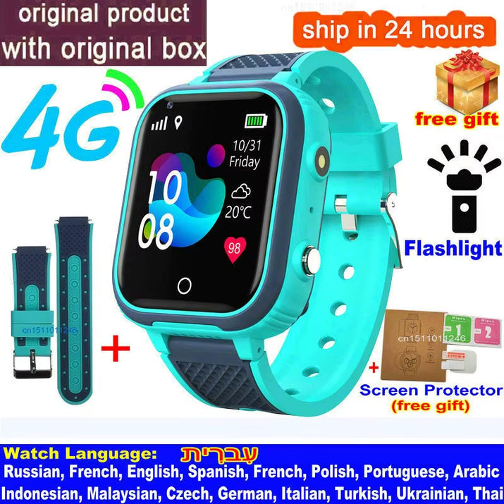 LT21 4G Smart Watch Kids GPS WIFI Video Call SOS IP67 Waterproof Child Smartwatch Camera Monitor Tracker Location Phone Watch