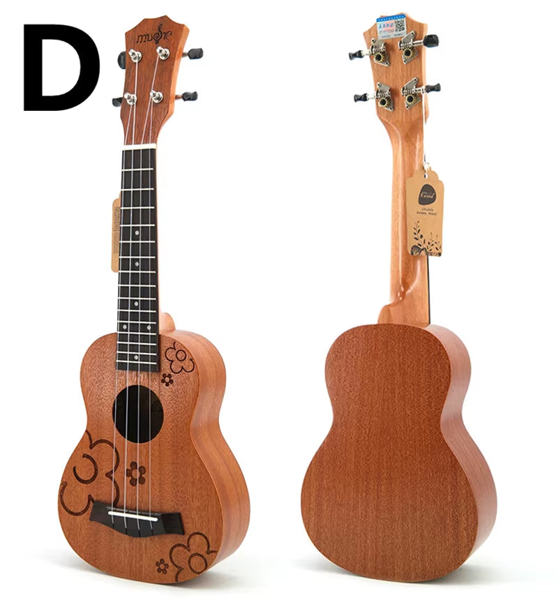 21 Inch Ukulele Soprano 4 Strings Mini Guitar 15 Frets Hawaii Ukelele Closed Knob Uku Wholesale Dropshipping