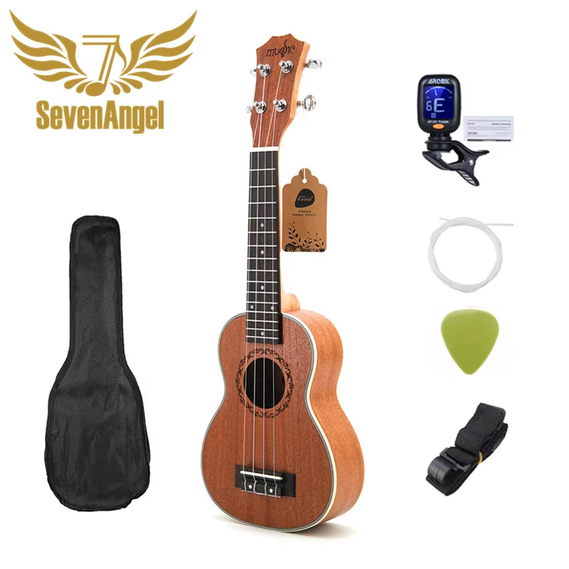 21 Inch Ukulele Soprano 4 Strings Mini Guitar 15 Frets Hawaii Ukelele Closed Knob Uku Wholesale Dropshipping