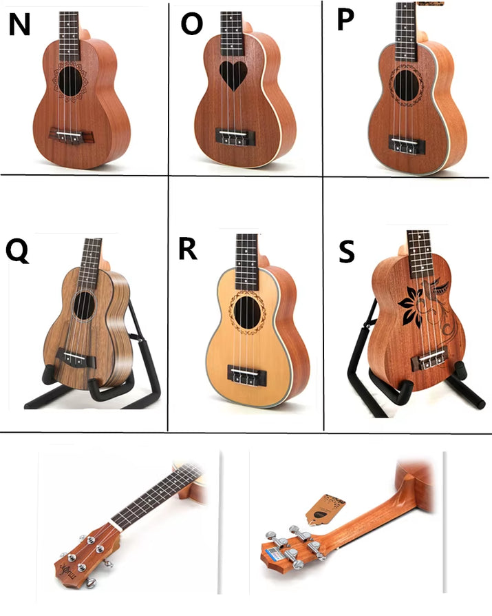 21 Inch Ukulele Soprano 4 Strings Mini Guitar 15 Frets Hawaii Ukelele Closed Knob Uku Wholesale Dropshipping