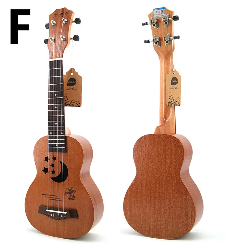 21 Inch Ukulele Soprano 4 Strings Mini Guitar 15 Frets Hawaii Ukelele Closed Knob Uku Wholesale Dropshipping