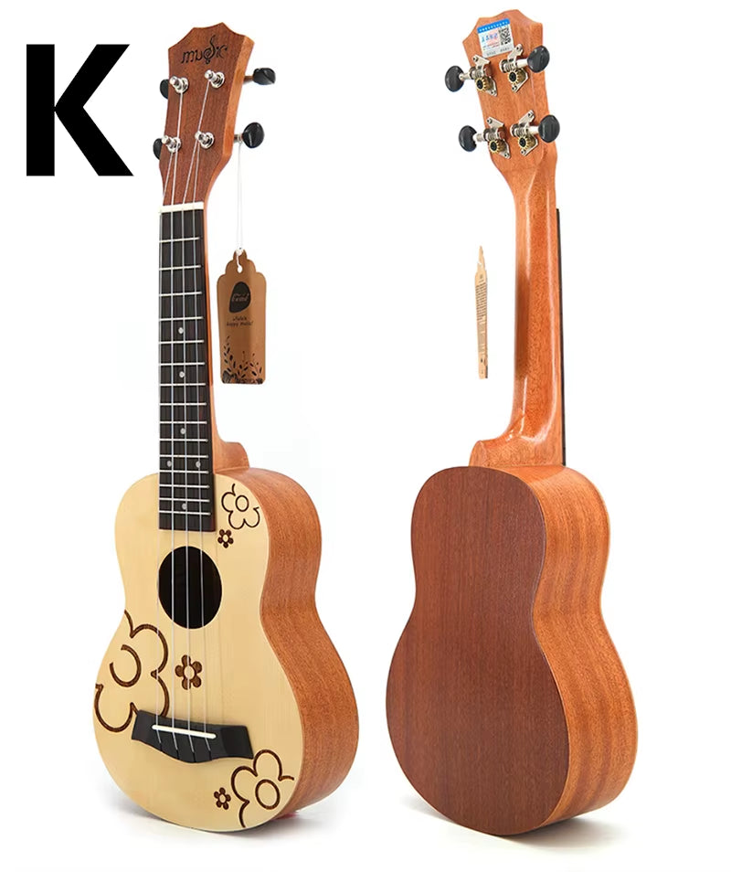 21 Inch Ukulele Soprano 4 Strings Mini Guitar 15 Frets Hawaii Ukelele Closed Knob Uku Wholesale Dropshipping
