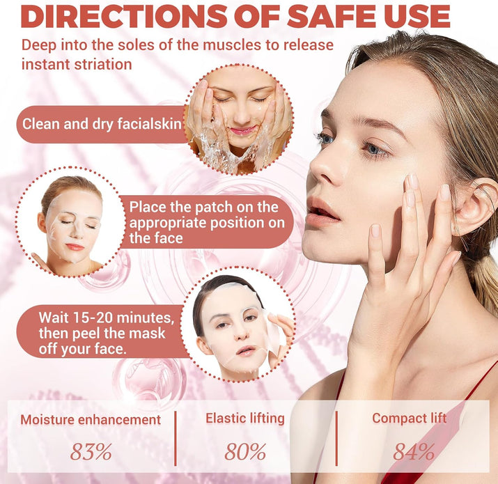 4 Pcs Bio-Collagen Real Deep Mask, Masque Collagene Korean, Anti-Âge Mask Collagen, Collagène Masque Soluble, Masque Hydratant Visage Pour Les Peaux Sèches Ternes