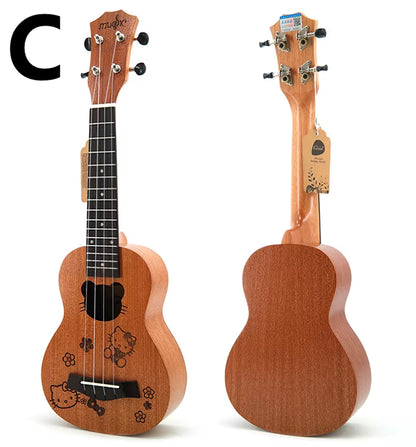 21 Inch Ukulele Soprano 4 Strings Mini Guitar 15 Frets Hawaii Ukelele Closed Knob Uku Wholesale Dropshipping