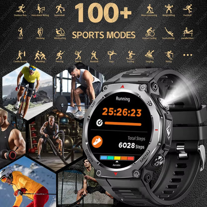 New Military Outdoor Sports Smart Watch GPS Motion Track 5 ATM Waterproof Heart Rate HD Bluetooth Call Smartwatch Men for Xiaomi