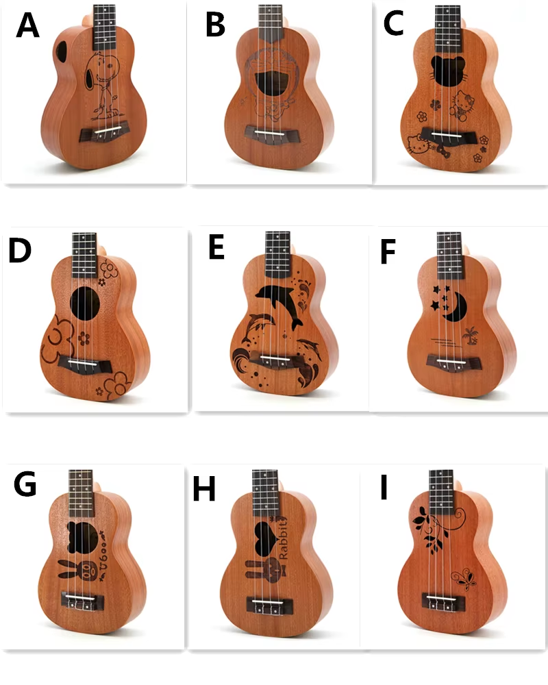 21 Inch Ukulele Soprano 4 Strings Mini Guitar 15 Frets Hawaii Ukelele Closed Knob Uku Wholesale Dropshipping